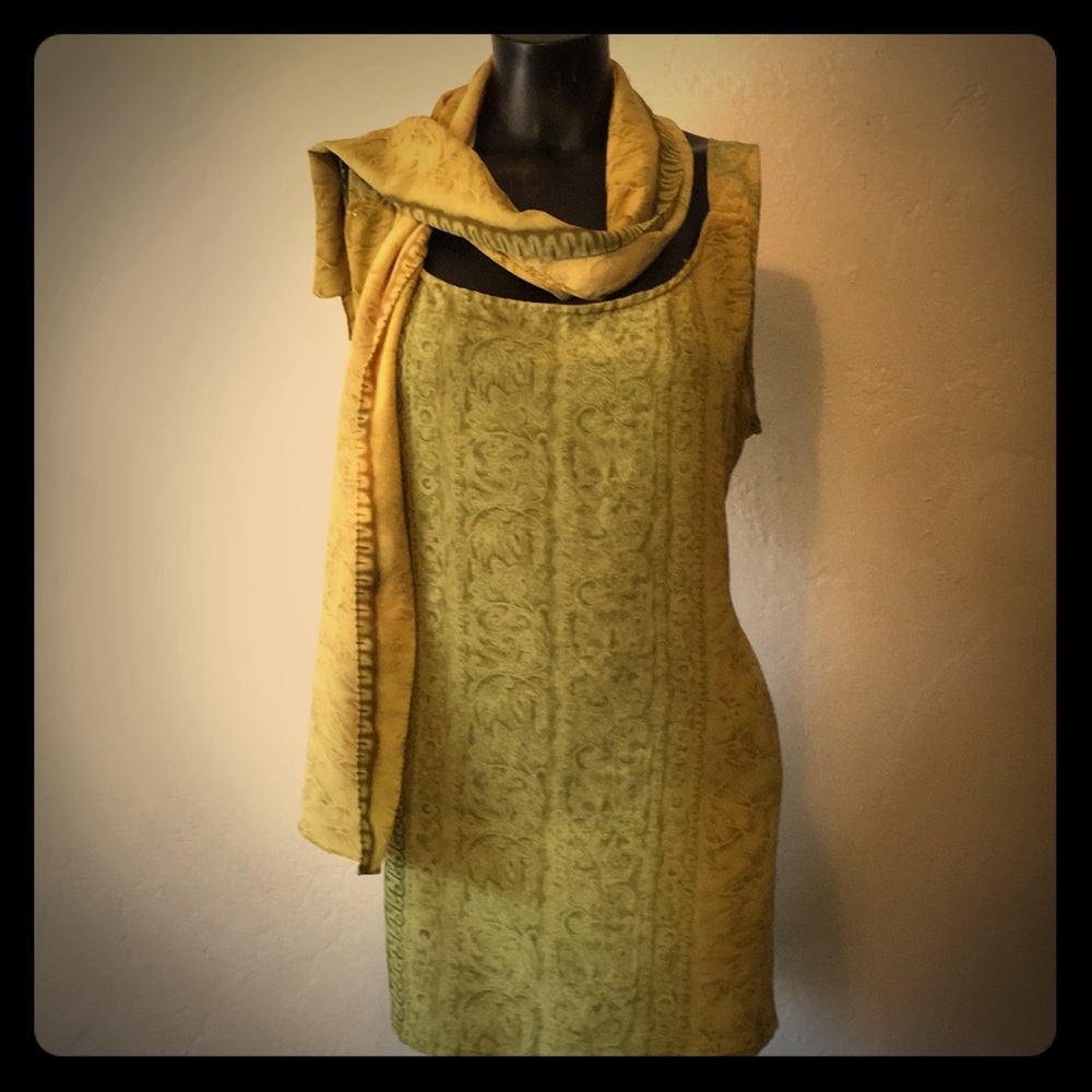 Adrain Karen Sleeveless Top with scarf